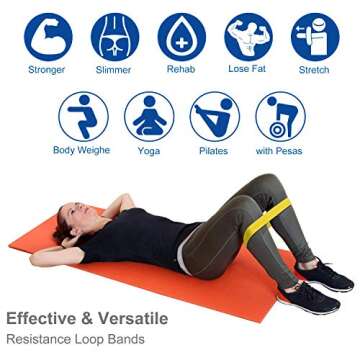 HSicily Resistance Bands for Legs and Butt, Glutes Exercise Bands Set Booty Fitness Belts Hip Workout Bands Anti Slip Elastic for Squat, Thighs Training, Yoga, Strength