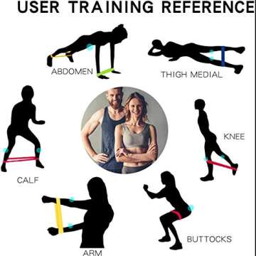 HSicily Resistance Bands for Legs and Butt, Glutes Exercise Bands Set Booty Fitness Belts Hip Workout Bands Anti Slip Elastic for Squat, Thighs Training, Yoga, Strength