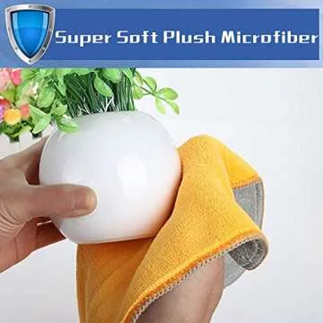 5-Pack Extra Thick Microfiber Cleaning Cloths, Super Absorbent Dust Cloths Dish Cloths with Two Color on Two Side, Lint Free Streak Free for Tackling Any Cleaning Job with Ease