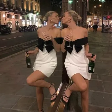 Y2K Sexy Deep V Neck Mini Dress for Women