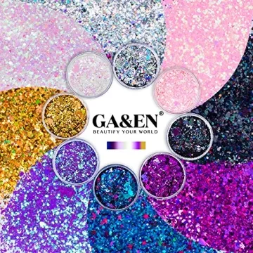 8 Jars of Vibrant Cosmetic Chunky Glitter for Makeup