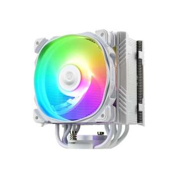 Enermax ETS-T50 Axe Addressable RGB CPU Air Cooler for AMD/Intel, 5 Direct-Contact Heat Pipes, 230W+ TDP, 120mm PWM Fan, White