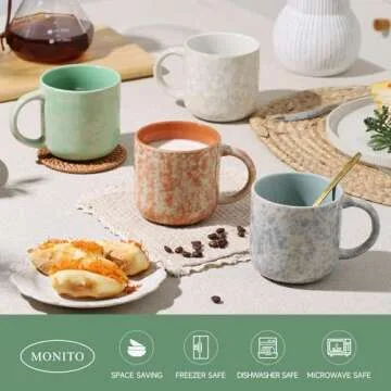 Buy MONITO 12 OZ Colorful Ceramic Coffee Mugs Set