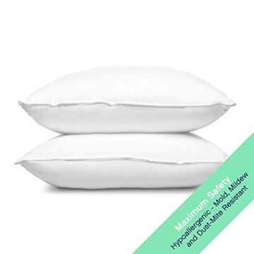 Celeep King Size Pillow Set of 2 - Microfiber Filled - Comfort for Side - Back and Stomach Sleepers - Pack of 2 - Ideal Pillow King for Side Sleeper Pillow - King Bed Set Soft