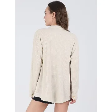 Loveimgs Women’s Oversized Waffle Knit Shirt 2023