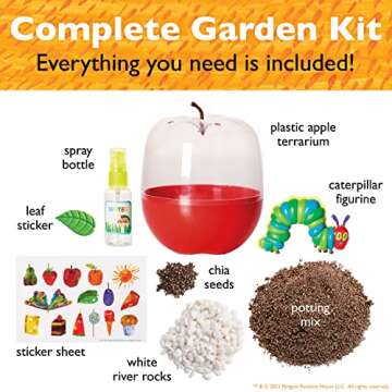 Creativity for Kids The Very Hungry Caterpillar: Ready to Grow Garden [Amazon Exclusive] Science Terrarium Kit Inspired from The World of Eric Carle Books, Gifts for Kids Ages 6-8+