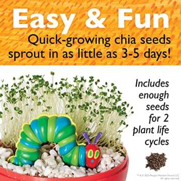 Creativity for Kids The Very Hungry Caterpillar: Ready to Grow Garden [Amazon Exclusive] Science Terrarium Kit Inspired from The World of Eric Carle Books, Gifts for Kids Ages 6-8+