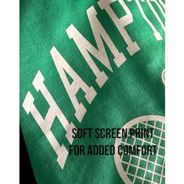 Adult Hamptons Men's Tennis Club Relaxed Sweatshirt, Vintage Tennis Lightweight Sweatshirt, Preppy Sweatshirt (Men's Small, 1-Irish Green)