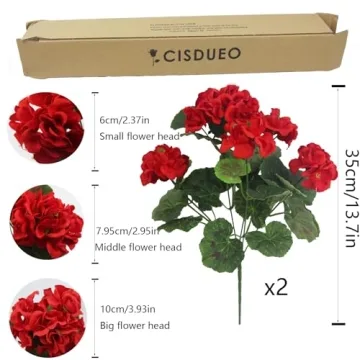 CISDUEO Artificial Geraniums for Home and Garden Decor