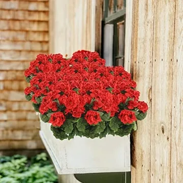 CISDUEO Artificial Geraniums for Home and Garden Decor