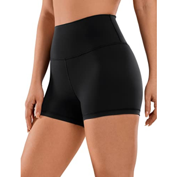 CRZ YOGA Women's High Waisted Biker Shorts for Comfort