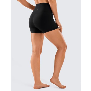 CRZ YOGA Women's High Waisted Biker Shorts for Comfort