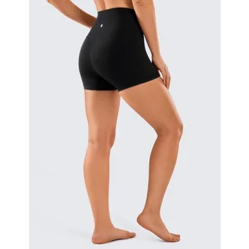 CRZ YOGA Women's High Waisted Biker Shorts for Comfort