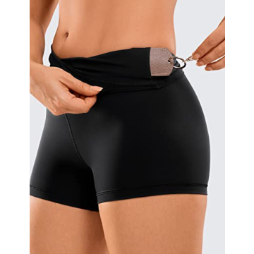 CRZ YOGA Women's High Waisted Biker Shorts for Comfort