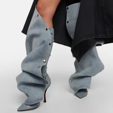 Stylish KaroNairy Knee High Boots for Women in Blue