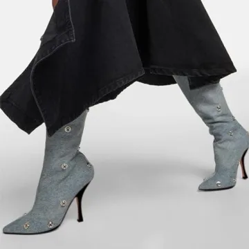 Stylish KaroNairy Knee High Boots for Women in Blue