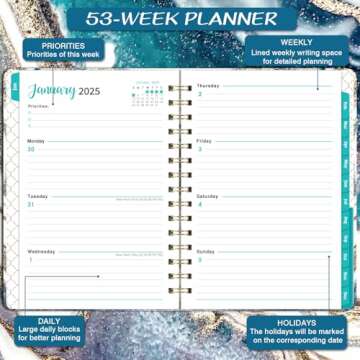 2025 Planner - Calendar Planner 2025 from January 2025 to December 2025, Weekly Monthly Planner 2025 with Inner Pocket, Tabs, 6.4'' x 8.5''