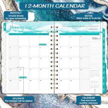 2025 Planner - Calendar Planner 2025 from January 2025 to December 2025, Weekly Monthly Planner 2025 with Inner Pocket, Tabs, 6.4'' x 8.5''