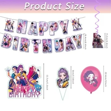 Vibrant 48Pcs Demon Hunters Birthday Party Decorations Set