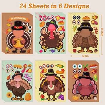 Thanksgiving Turkey Stickers for Kids - DIY Craft Fun
