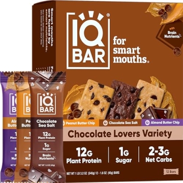 IQBAR Plant Protein Bars - Chocolate Lovers 12 Count