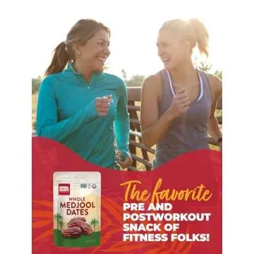 Natural Delights Medjool Dates – Large & Plump Non-GMO Verified, Good Source of Fiber, Naturally Sweet Fruit Snack, Perfect for On-the-Go - Medjool Dates Whole, 8 oz Container