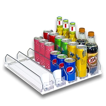 Fully Assembled Drink Fridge Organizer for Easy Access