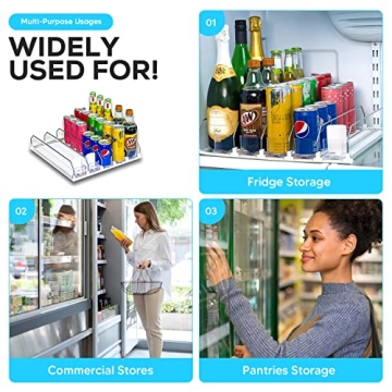 Fully Assembled Drink Fridge Organizer for Easy Access