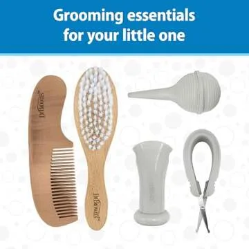 Dr. Brown's Baby Care Essentials Kit, Nail Scissors with Case, Nasal Aspirator, Cradle Cap Brush and Comb, BPA Free
