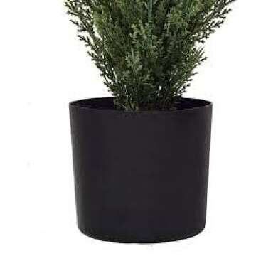 Three 3 Foot Artificial Cedar Topiary Trees Potted Indoor or Outdoor