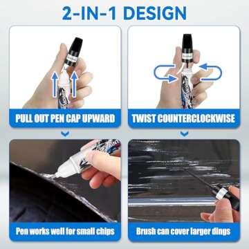 Touch Up Paint for Cars, Black Car Paint Scratch Repair, Auto Paint Repair Pen, Automotive Scratch Remover, Professional Seamless Coverage, Color Accurate, Long lasting Adhension, Fast Drying