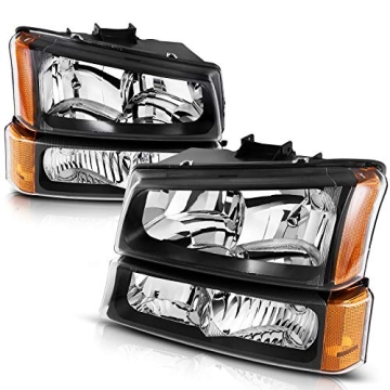 AUTOSAVER88 Headlight Assembly Compatible with 2003-2006 Chevy Silverado 1500 1500HD 2500 2500HD 350...