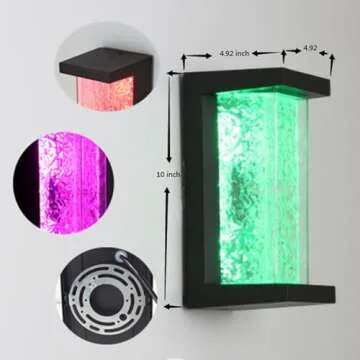 Wrasse 2-Pack RGBW Color Changing Outdoor Wall Lights Fixture RGB Modern Proch Light Multi Color Wall Mount sconces Lighting for House Outside