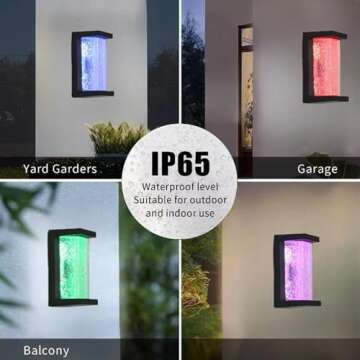 Wrasse 2-Pack RGBW Color Changing Outdoor Wall Lights Fixture RGB Modern Proch Light Multi Color Wall Mount sconces Lighting for House Outside