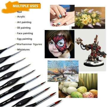 10pcs Miniature Detail Paint Brushes Set for Artists