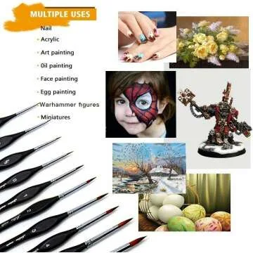 10pcs Miniature Detail Paint Brushes Set for Artists