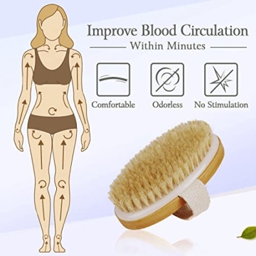 TEMEAYE Dry Brushing Body Brush for Exfoliation & Lymphatic Health