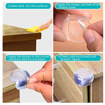 RESTEO Kids Corner Protector (16 Pack),Larger Size (1.6 * 1.6 * 0.98 inch),Soft Baby Proofing Table Corner Guards, Edge Protectors.Long Lasting,High Resistant Adhesive