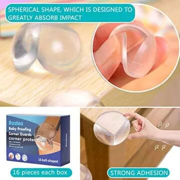 RESTEO Kids Corner Protector (16 Pack),Larger Size (1.6 * 1.6 * 0.98 inch),Soft Baby Proofing Table Corner Guards, Edge Protectors.Long Lasting,High Resistant Adhesive