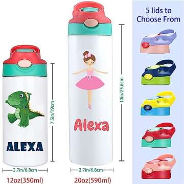 Custom Insulated Kids Water Bottles - Yibanda 12oz
