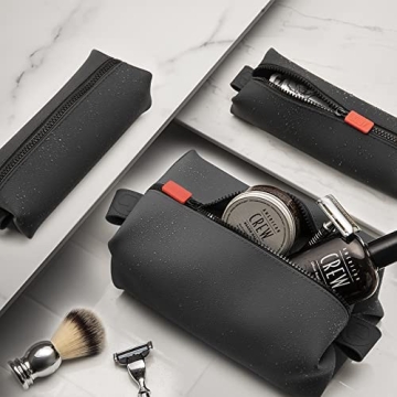 Tooletries - The Koby Dopp Kit - Silicone Toiletry Bag for Men, Travel Dopp Kit for Men - Heavy-Duty Zipper, Leak Resistance, Easy to Clean - 10" x 6" x 6" - Charcoal