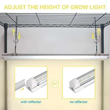 Bstrip Grow Light Shelf with Adjustable Rack and Wheels