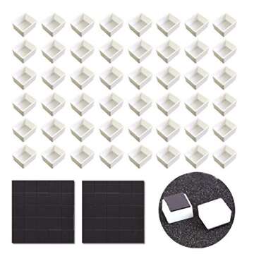 48pcs Empty Half Pans Kits with Magnets White Plastic Half Pan Fit for Watercolor Oils or Acrylics P...