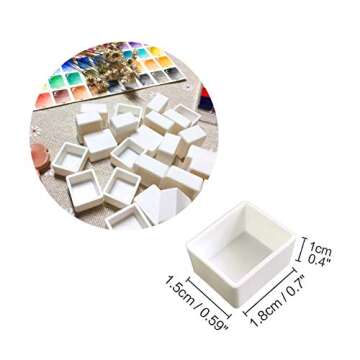 48pcs Empty Half Pans Kits with Magnets White Plastic Half Pan Fit for Watercolor Oils or Acrylics Palette Travel Tins Paint Case Customizing Your Own Palette