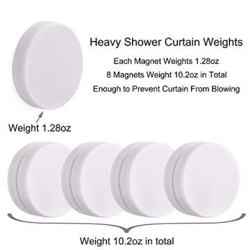 LEVOSHUA Magnetic Shower Curtain Weights for Peaceful Showers