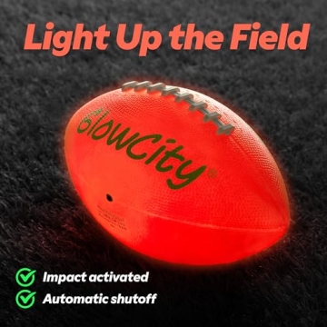 GlowCity Glow in The Dark Football - Light Up LED Ball - Perfect for Evening Play, Camping, and Beach Fun