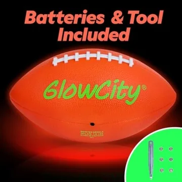 GlowCity Glow in The Dark Football - Light Up LED Ball - Perfect for Evening Play, Camping, and Beach Fun
