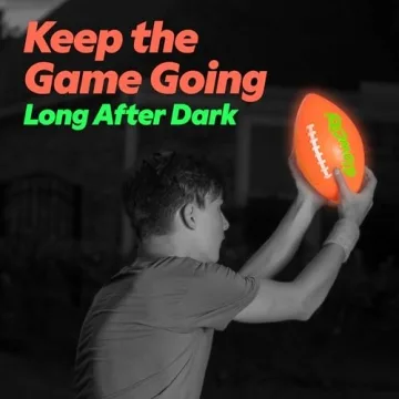 GlowCity Glow in The Dark Football - Light Up LED Ball - Perfect for Evening Play, Camping, and Beach Fun