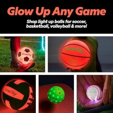 GlowCity Glow in The Dark Football - Light Up LED Ball - Perfect for Evening Play, Camping, and Beach Fun