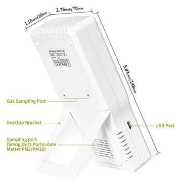 Air Quality Monitor Sherry Indoor Air Quality Monitor for CO2 Formaldehyde(HCHO) TVOC PM2.5/PM10 -Accurate Air Quality Monitor Indoor Radar Detectors